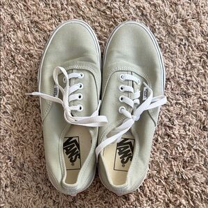 Vans Mint Canvas Shoes with White Accents